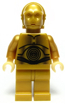 LEGO Minifigure -- C-3PO - Pearl Gold with Pearl Light Gold Hands (Set 10144 alternate)-Star Wars / Star Wars Episode 4/5/6 -- SW0161 -- Creative Brick Builders